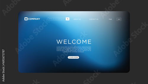 Modern website welcome page with elegant design and call to action, perfect for business