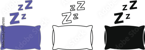 Sleeping pillow vector illustration sleep icon design template