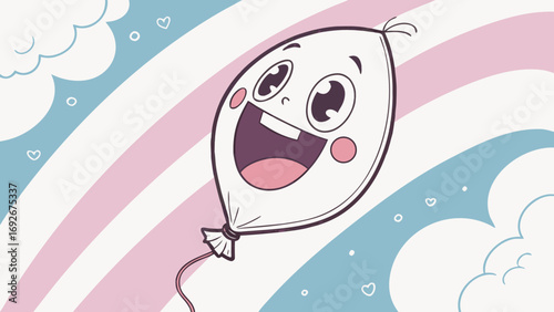 This joyful cartoon illustration of a happy balloon is perfect for websites or blogs about parties, celebrations, childhood, or events with a lighthearted and fun tone.

