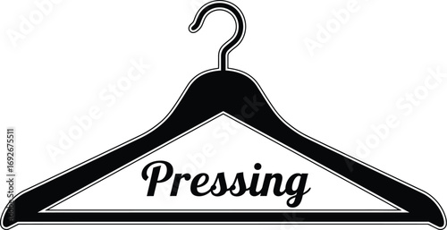 Pressing service hanger icon laundry and dry cleaning symbol