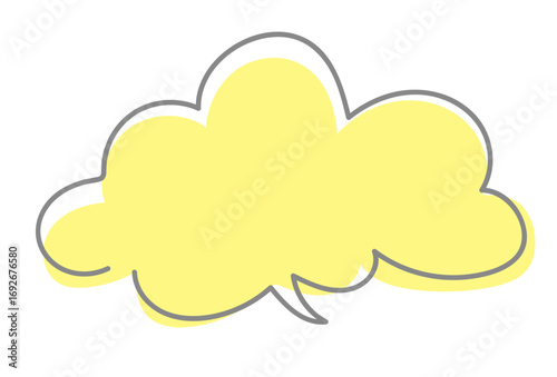 かわいい手描きのふきだし。シンプルな吹き出し。単体のフキダシ。