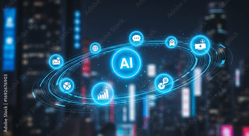 Obraz premium Ai artificial intelligence technology digital future innovation concept machine learning network data