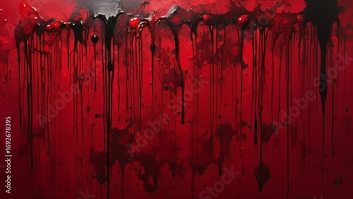 Red dripping paint horror background