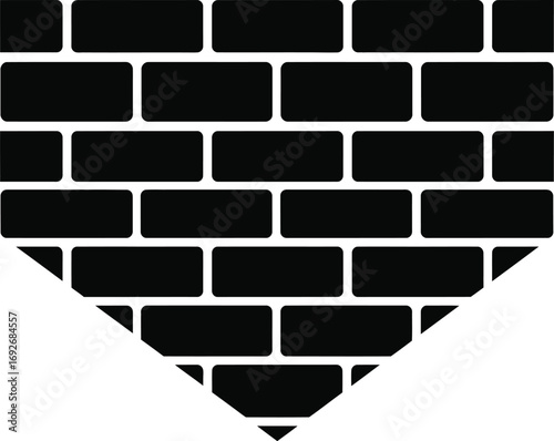 Black brick wall texture background vector illustration art