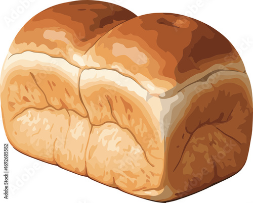 Japanese Bread Loaf Vector Illustration – Shokupan