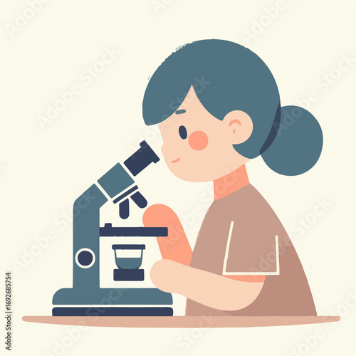 girl with microscope