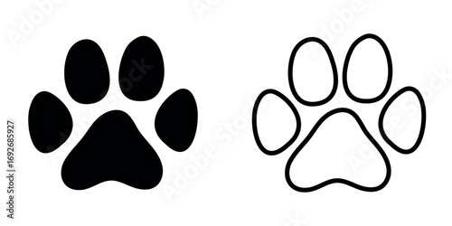Dog Paw Prints Vector Icon Set in Transparent Background, Svg and Png