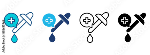 Dosage Icon Set With Multiple Styles. Vector Illustration