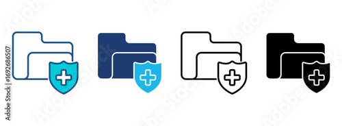 Clinical Data Icon Set With Multiple Styles. Vector Illustration