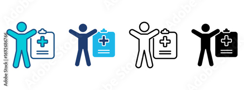 Human Icon Set With Multiple Styles. Vector Illustration