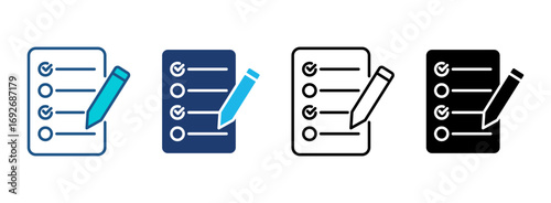 Consent Form Icon Set With Multiple Styles. Vector Illustration