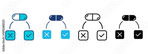 Placebo Icon Set With Multiple Styles. Vector Illustration