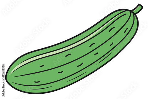 Green Cucumber Vegetable Illustration Isolated on White Background food healthy