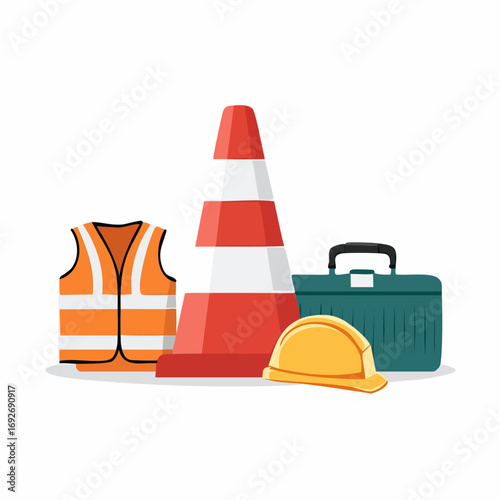 Construction Safety Essential Equipment Icons