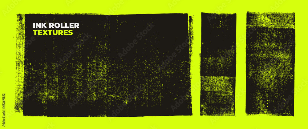 custom made wallpaper toronto digitalBlack linocut stamp textures on acid green background. Handmade ink roller texture set with rough edges and aged effect. Grange urban backgrounds. Street art distress overlay. Lino ink block printing.