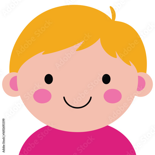 Cartoonstyle girl red hair ponytail smiling cheerfully school graphics childrens