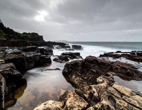Rocky coastline with calm water pools