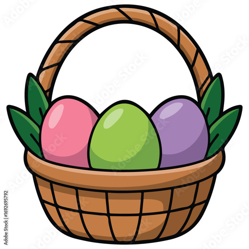 Spring time Easter holiday themed chicken and egg design vector illustration