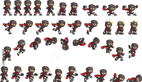 Black Ninja Game Sprite Sheets