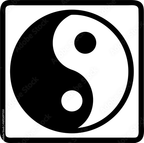 Yin Yang Symbol Harmony, Balance, and Duality in Black and White.