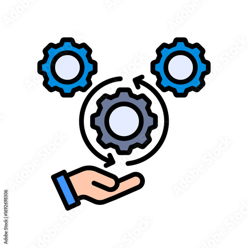 Process Management lineal color icon