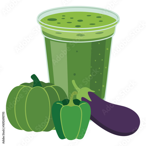 Nutritious fruit shake healthy lifestyle isolated vector illustration on white background