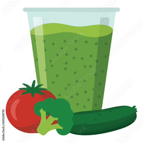 Healthy fruit shake smoothie beverage isolated vector illustration on white background