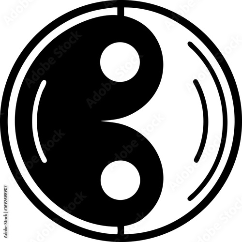 Yin and Yang Symbol Harmony, Balance, and Duality in a Circular Design
