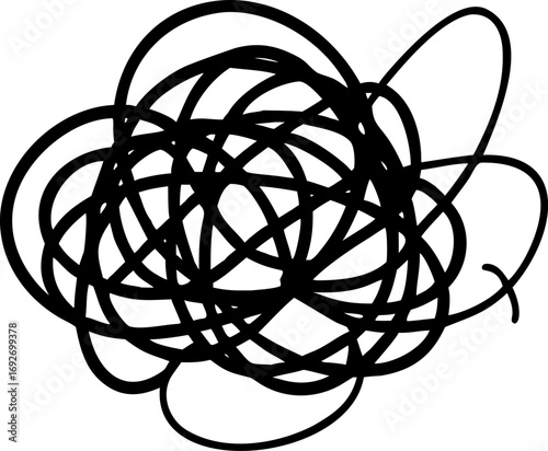 Abstract Scribble Vector Illustration Chaotic, Artistic Black Line Art Design for Modern Backgrounds and Creative Projects