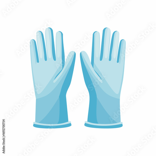 Cartoon Style Hygiene Gloves For Cleaning Or Medical Protection Illustration