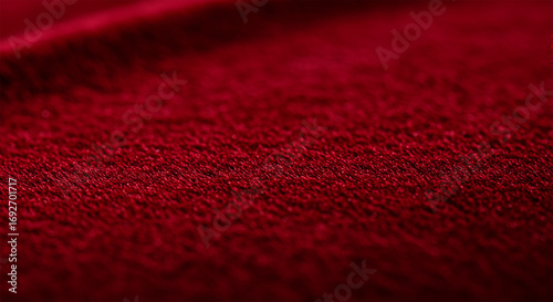 Close-up of a luxurious red velvet fabric