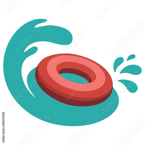 Aqua park water playground illustration isolated vector illustration on white background