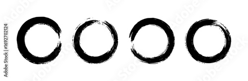 brushstroke circles set in grunge ink style isolated