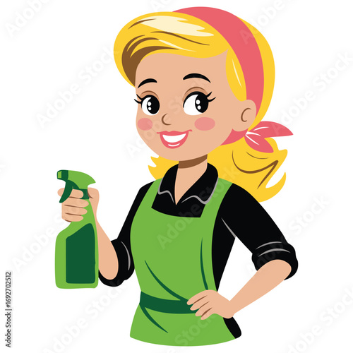 Maid service logo design file isolated vector illustration on white background