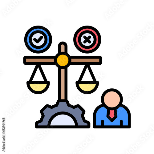 Business Ethics lineal color icon