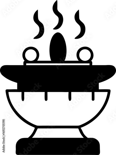 Elegant black lotus flower silhouette icon. Minimalist vector graphic design element for yoga, meditation, and spirituality
