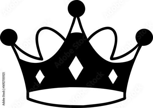Elegant Black Crown Illustration Royalty, Power, and Majesty Design Element