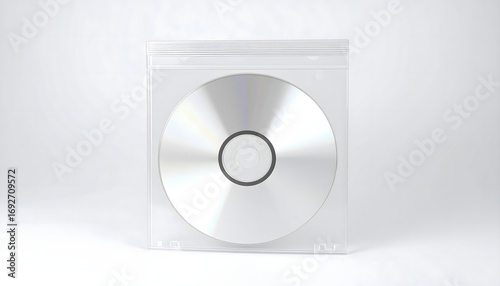 there is a cd in a clear plastic case on a white surface