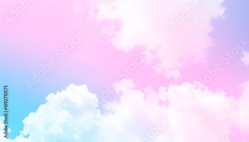 Fototapeta Naklejka Na Ścianę i Meble -  Pastel sky with fluffy clouds