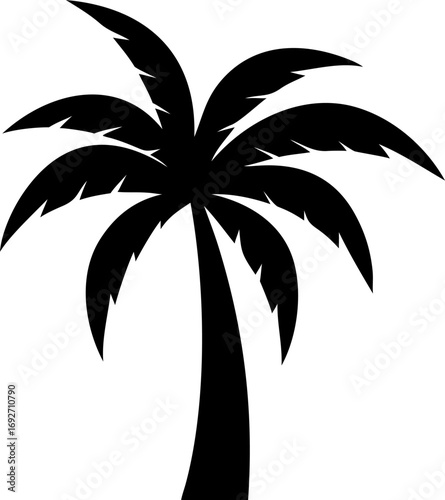 Silhouette of a Majestic Palm Tree A Striking Black and White Graphic Illustrating Tropical Serenity and Natural Beauty, like Ai (32)