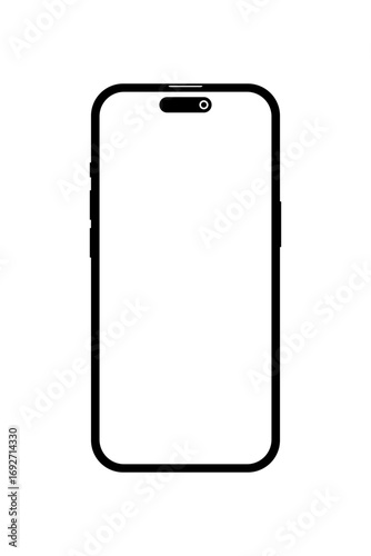 Iphone 16, Iphone Cut Out Template, Brand New Iphone 16 Series Mockup Front View Isolated on Transparent Background Svg and Png