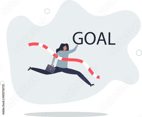 Business winner reaching goal, success celebration, career path or glory to finish working project concept.life and employment of people.