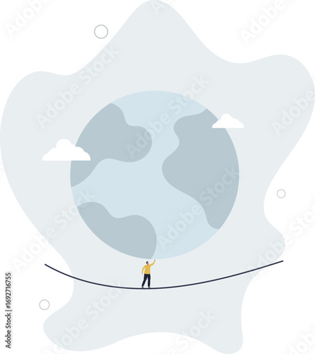 Geopolitical risk, world leader conflict, war and invasion danger causing economic and investment risk, nuclear war tension concept.life and employment of people.