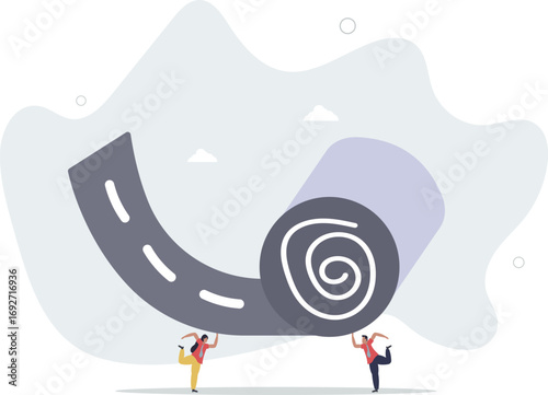 Career path road to success, begin or start new job or career development, leadership to plan for business direction concept.life and employment of people.
