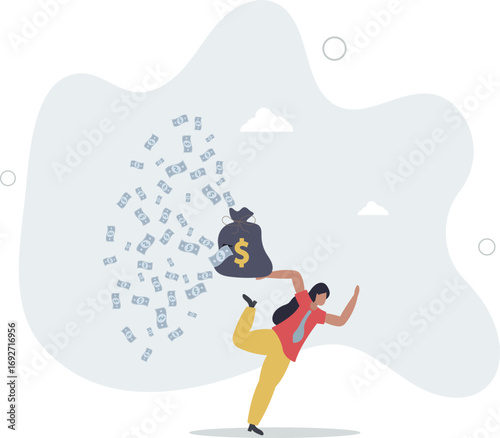 Lose money from investment mistake, tax or expense, mutual fund cost or financial problem, unknown cost drain out money concept.life and employment of people.