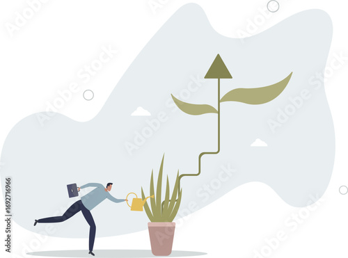 Growth step or career path, job improvement stair or growing investment or stair to success, mentorship concept.life and employment of people.