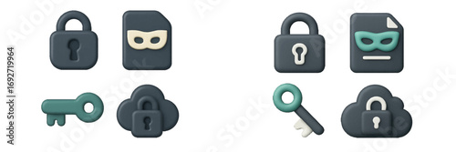 Abstract security symbols for data protection and privacy concepts