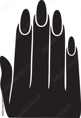 Elegant Manicured Hand Silhouette Graphic