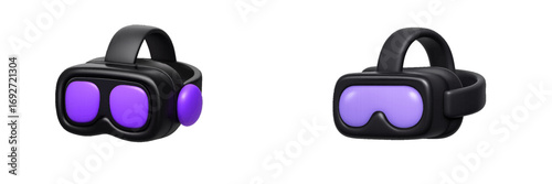 Virtual reality headset for immersive gaming and metaverse experiences, modern technology device for augmented reality