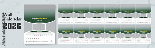 2026 wall calendar template or 2026 corporate business wall calendar